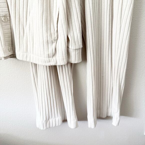 GAP BODY | Cozy Rib PJ Cardigan Top + Pants Bottoms Lounge Wide Ribbed | XL - Picture 3 of 13
